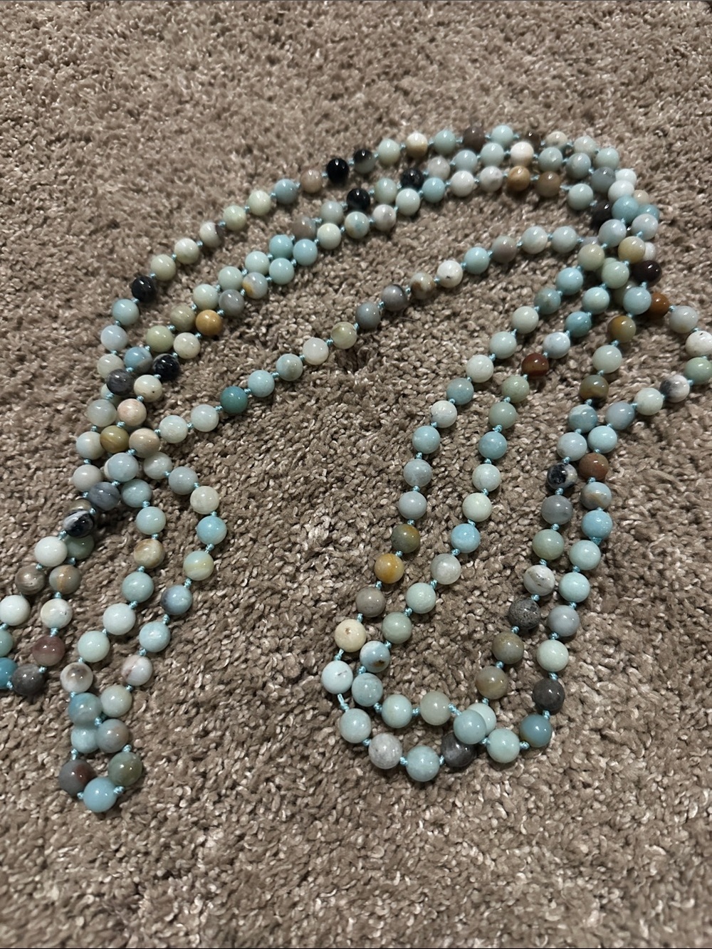 Multi-Color Amazonite Beaded Long Necklace